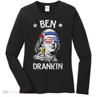 Ben Drankin 4th Of July Benjamin Franklin Usa Flag Women's Long Sleeve Shirt thumb 0