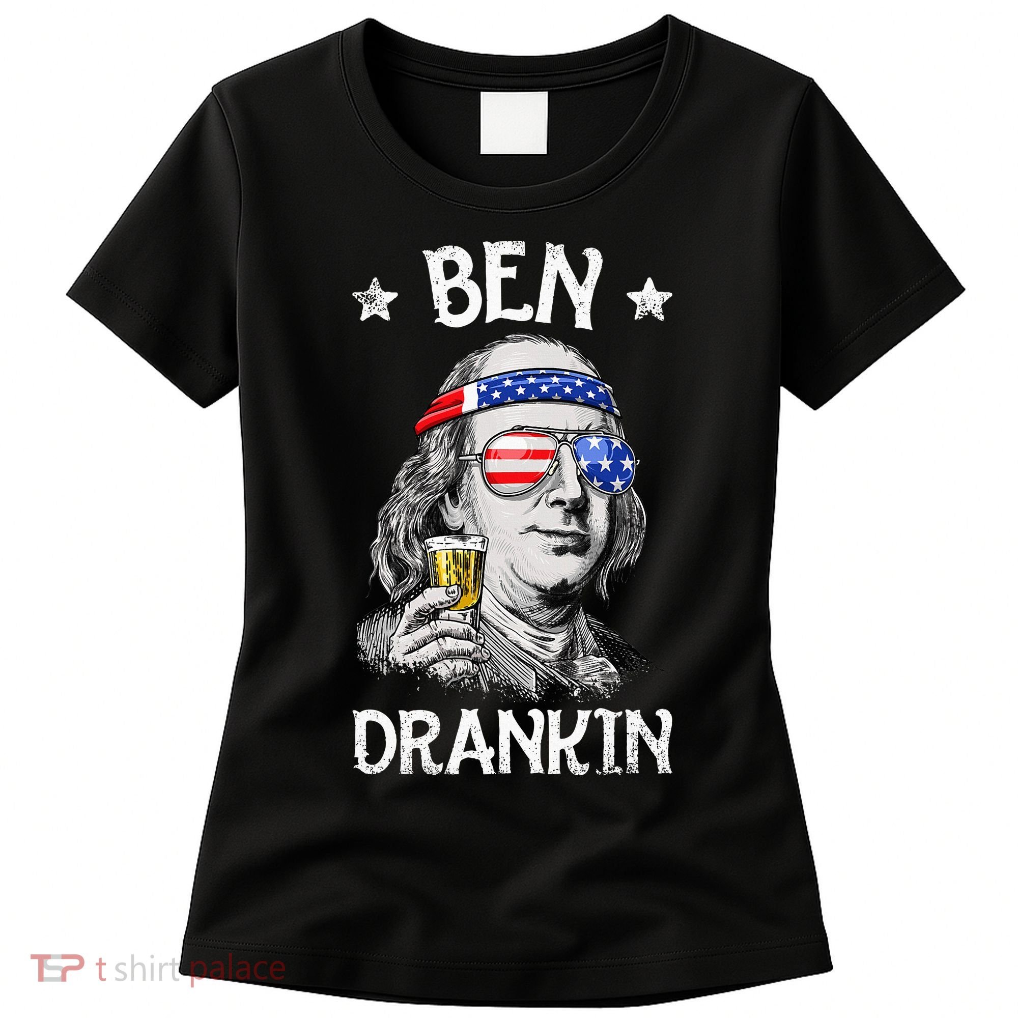 Ben Drankin 4th Of July Benjamin Franklin Usa Flag Women's T-Shirt