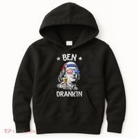 Ben Drankin 4th Of July Benjamin Franklin Usa Flag Kids Hoodie thumb 0