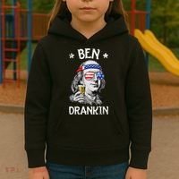 Ben Drankin 4th Of July Benjamin Franklin Usa Flag Kids Hoodie thumb 3