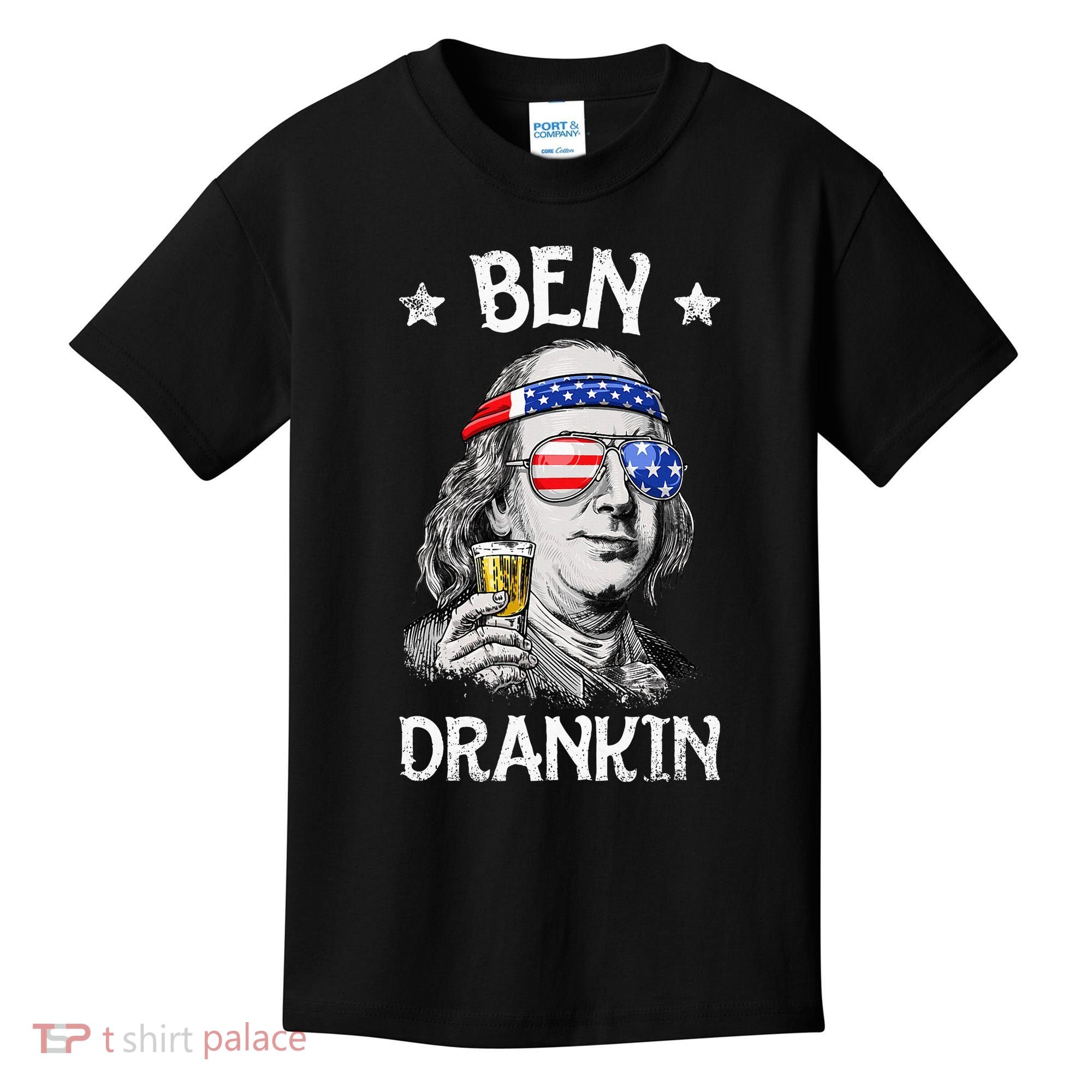 Ben Drankin 4th Of July Benjamin Franklin Usa Flag Kids T-Shirt