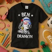 Ben Drankin 4th Of July Benjamin Franklin Usa Flag Kids T-Shirt thumb 3