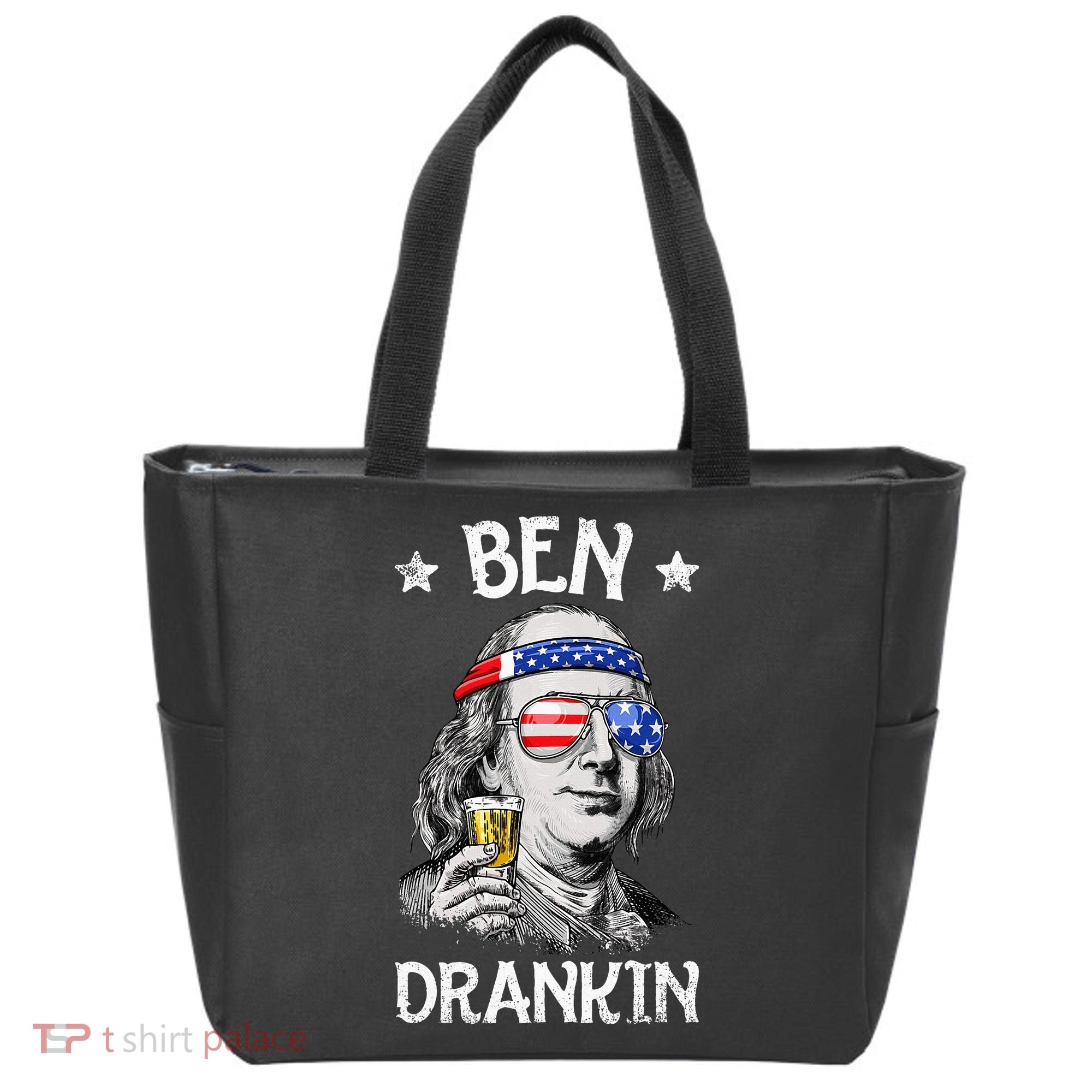 Ben Drankin 4th Of July Benjamin Franklin Usa Flag Tote Bag