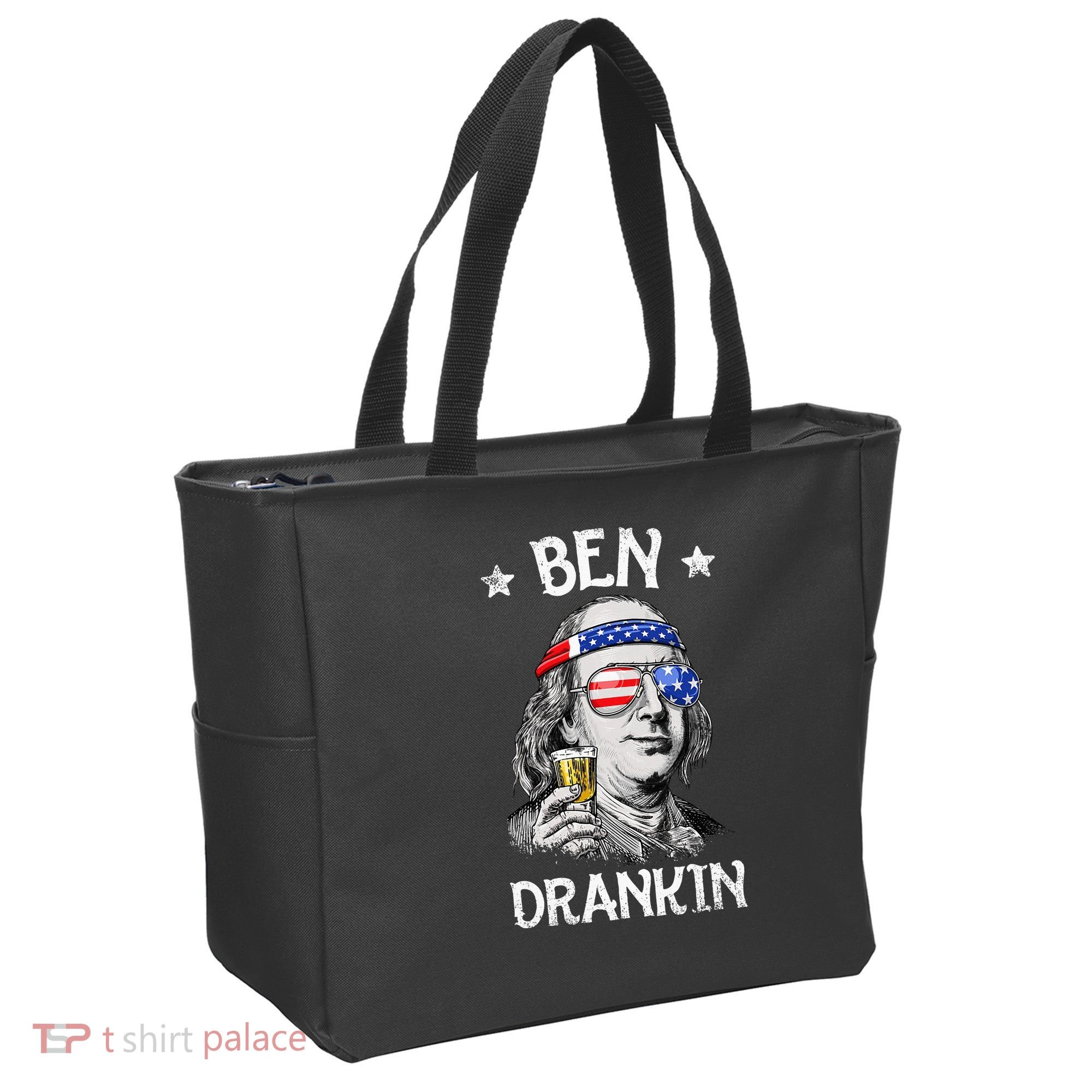 Ben Drankin 4th Of July Benjamin Franklin Usa Flag Tote Bag