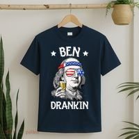 Ben Drankin 4th Of July Benjamin Franklin Men Women USA Flag T-Shirt thumb 2