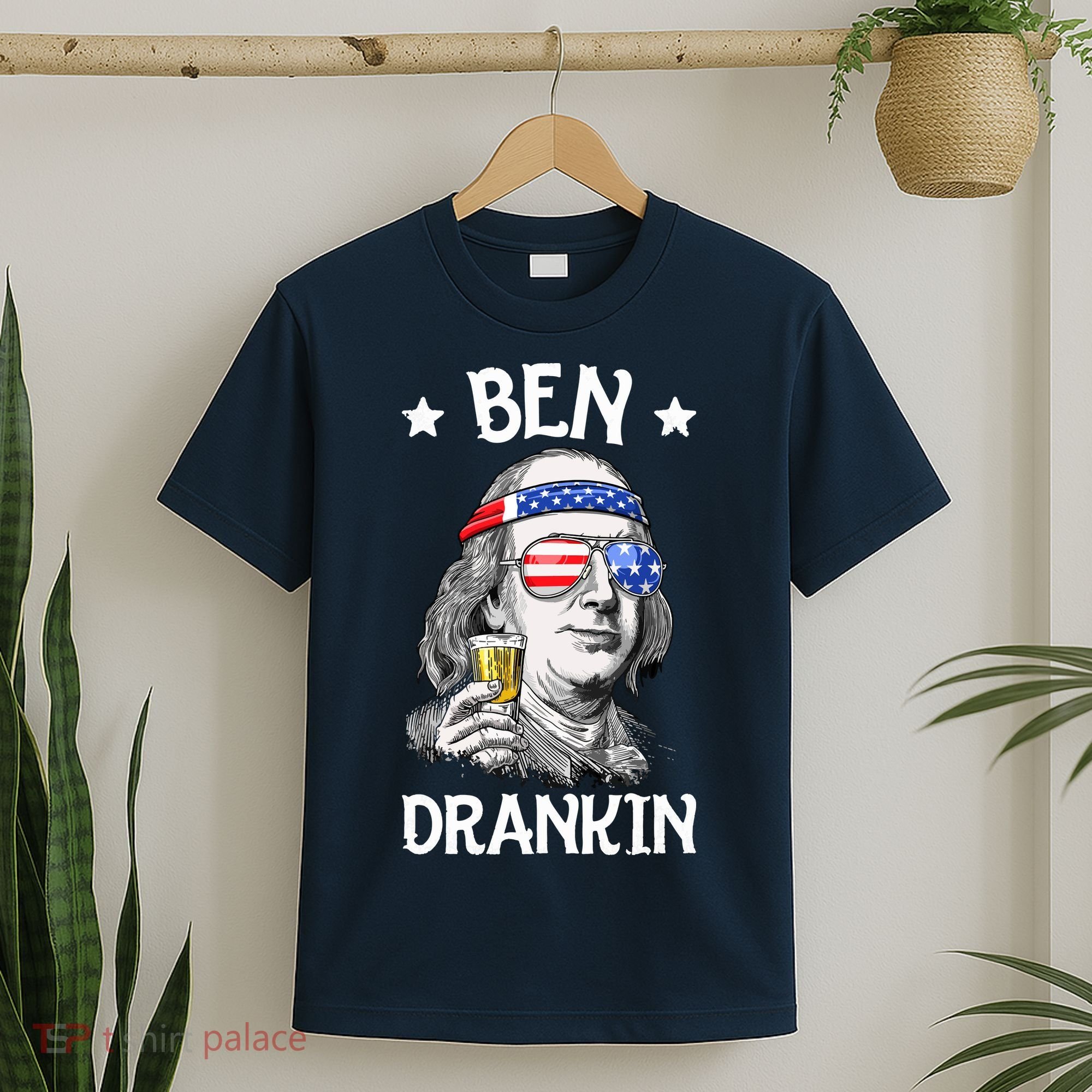 Ben Drankin 4th Of July Benjamin Franklin Men Women USA Flag T-Shirt