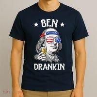 Ben Drankin 4th Of July Benjamin Franklin Men Women USA Flag T-Shirt thumb 3