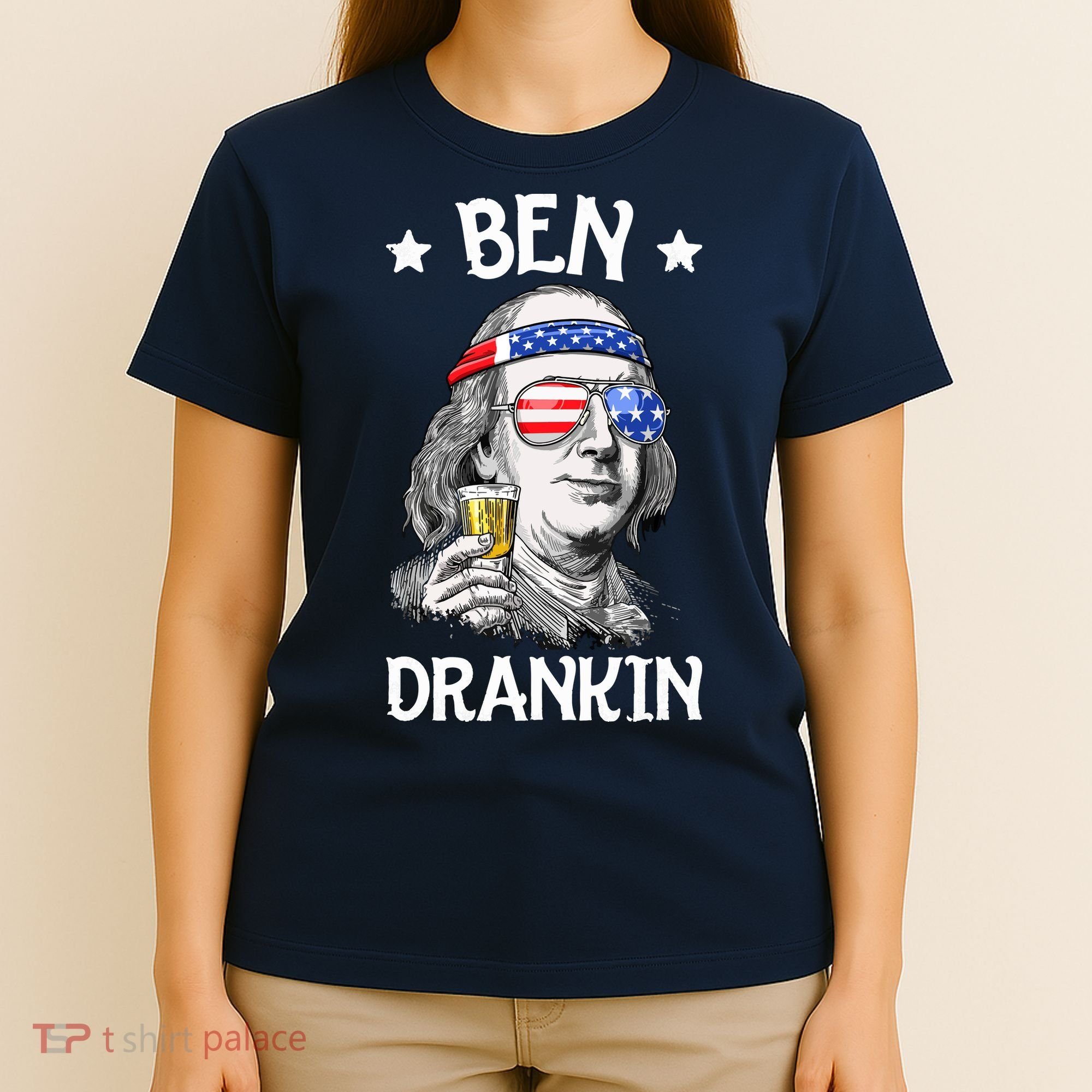 Ben Drankin 4th Of July Benjamin Franklin Men Women USA Flag T-Shirt