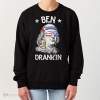 Ben Drankin 4th Of July Benjamin Franklin Usa Flag Women's Sweatshirt thumb 0
