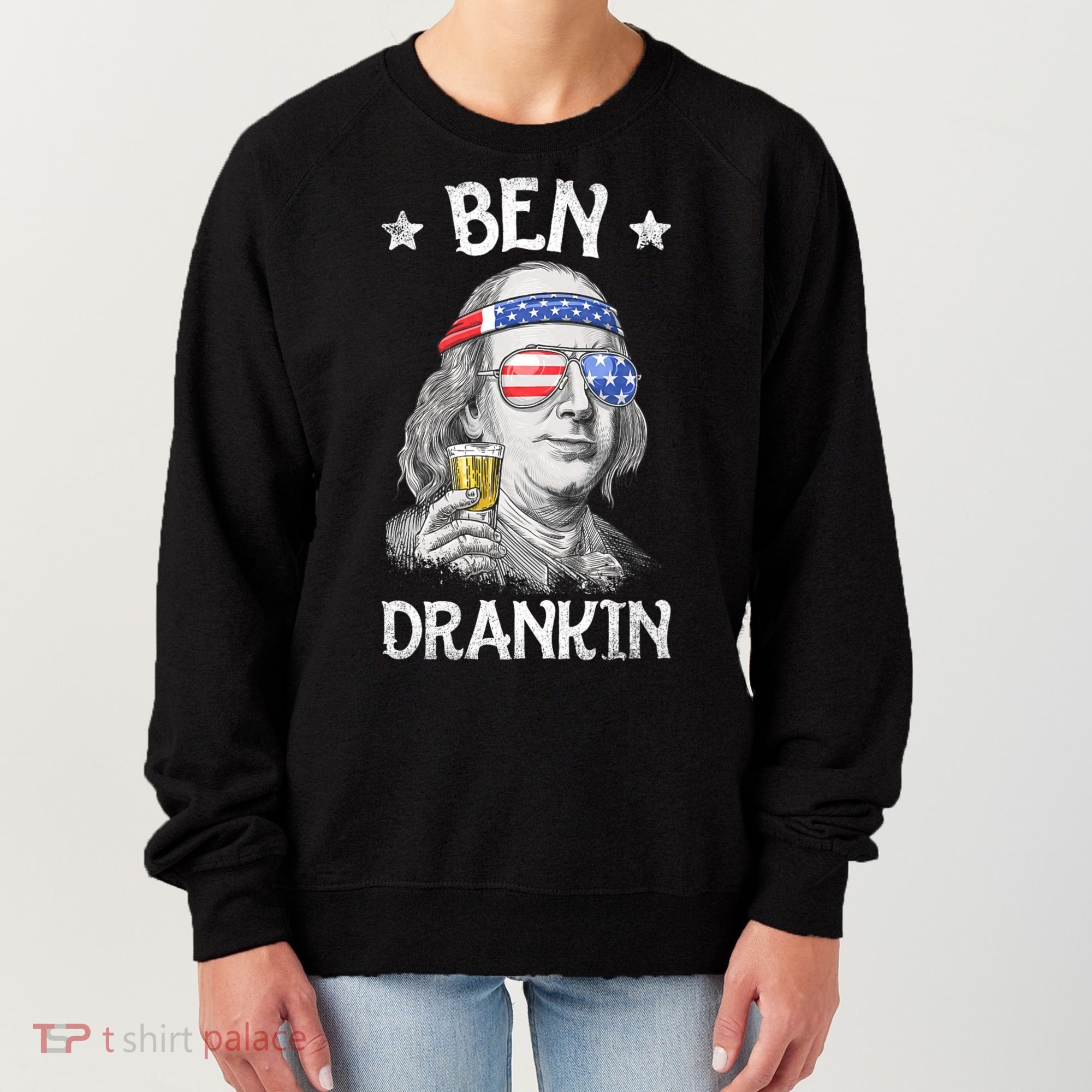 Ben Drankin 4th Of July Benjamin Franklin Usa Flag Women's Sweatshirt