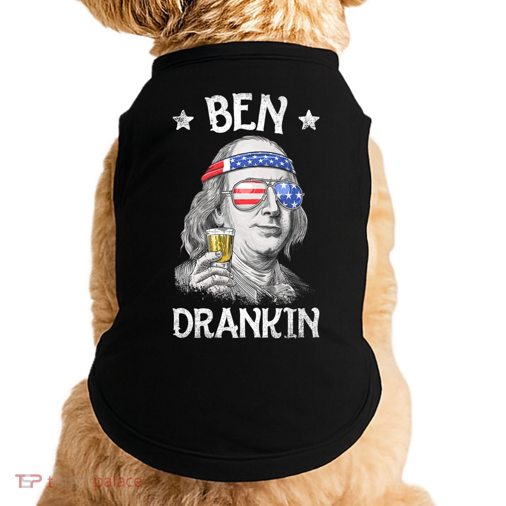 Ben Drankin 4th Of July Benjamin Franklin Usa Flag Doggie Tank