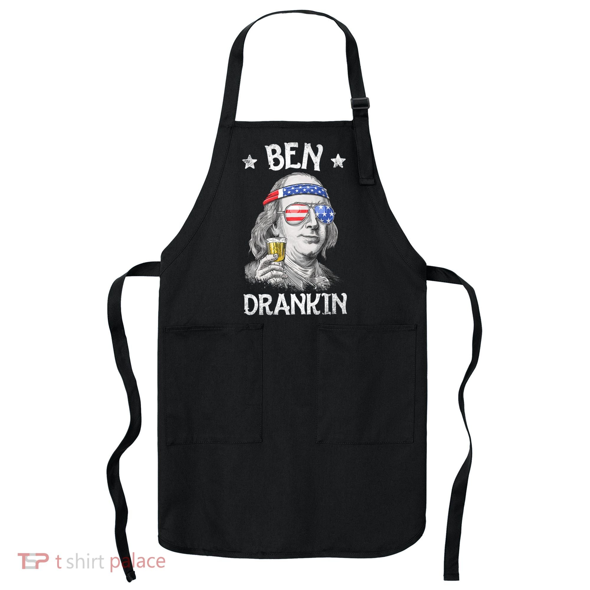 Ben Drankin 4th Of July Benjamin Franklin Usa Flag Apron
