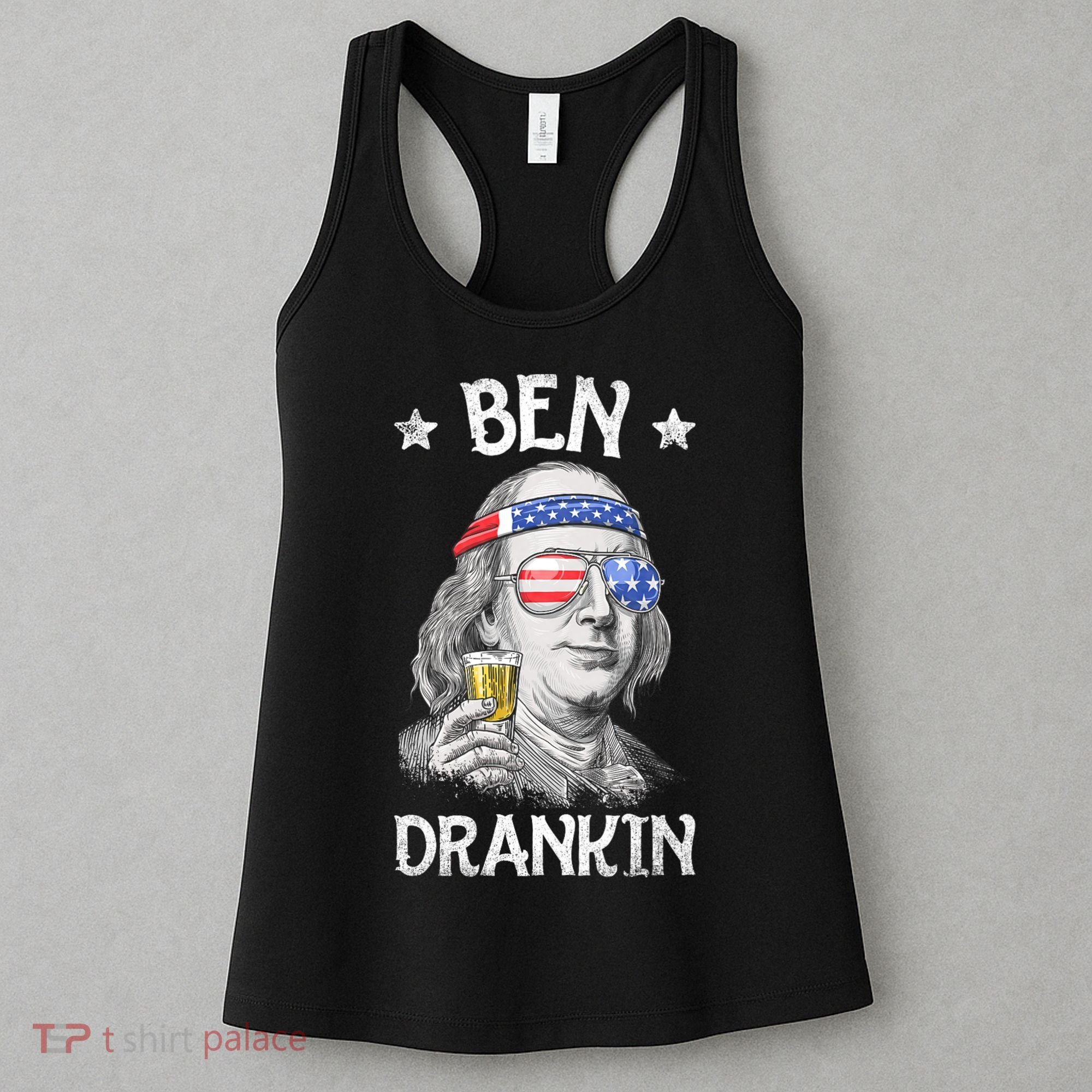 Ben Drankin 4th Of July Benjamin Franklin Usa Flag Women's Tank Top