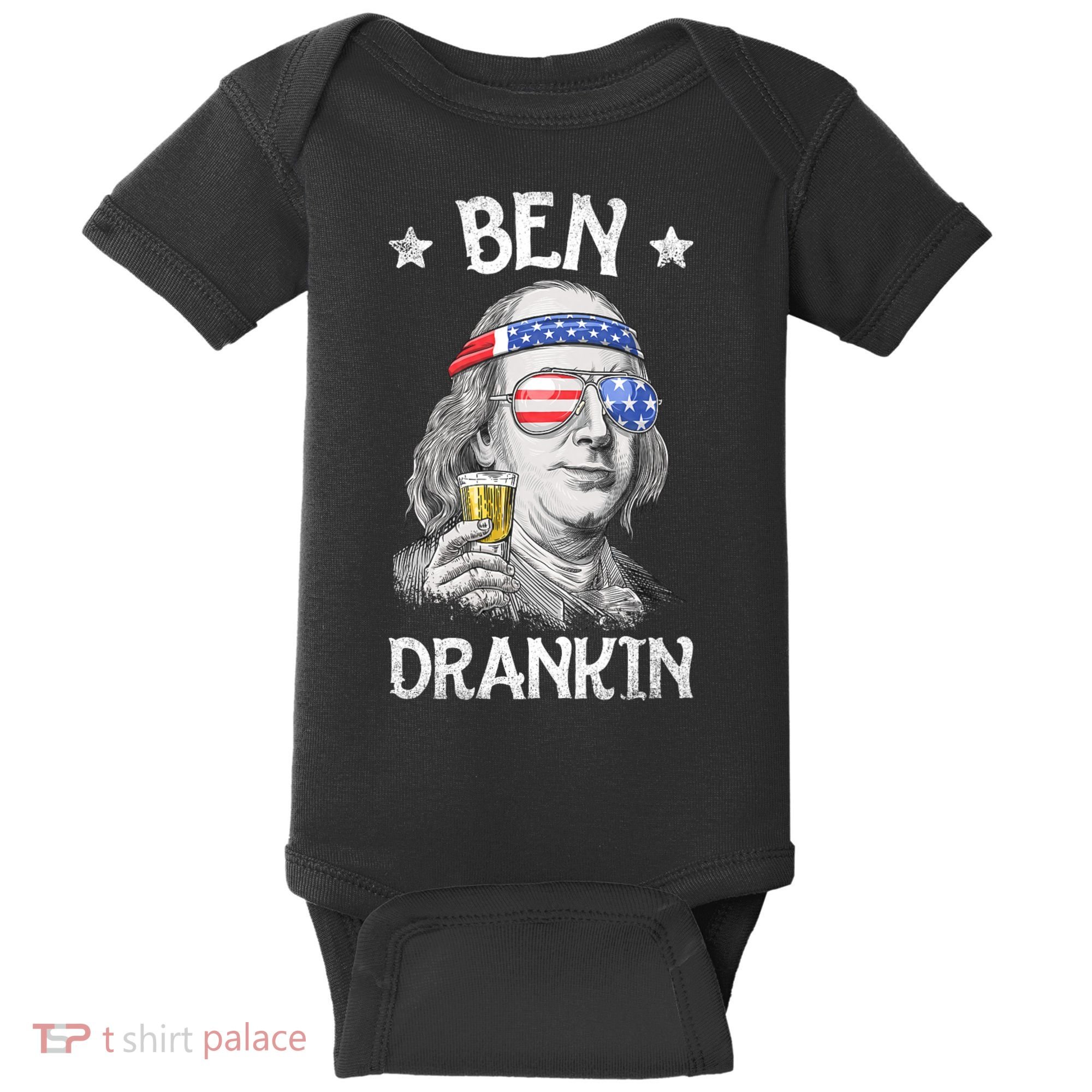 Ben Drankin 4th Of July Benjamin Franklin Usa Flag Baby Bodysuit