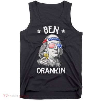 Ben Drankin 4th Of July Benjamin Franklin Usa Flag Tank Top