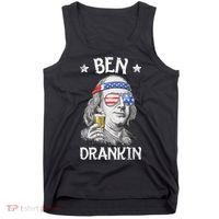 Ben Drankin 4th Of July Benjamin Franklin Usa Flag Tank Top thumb 0