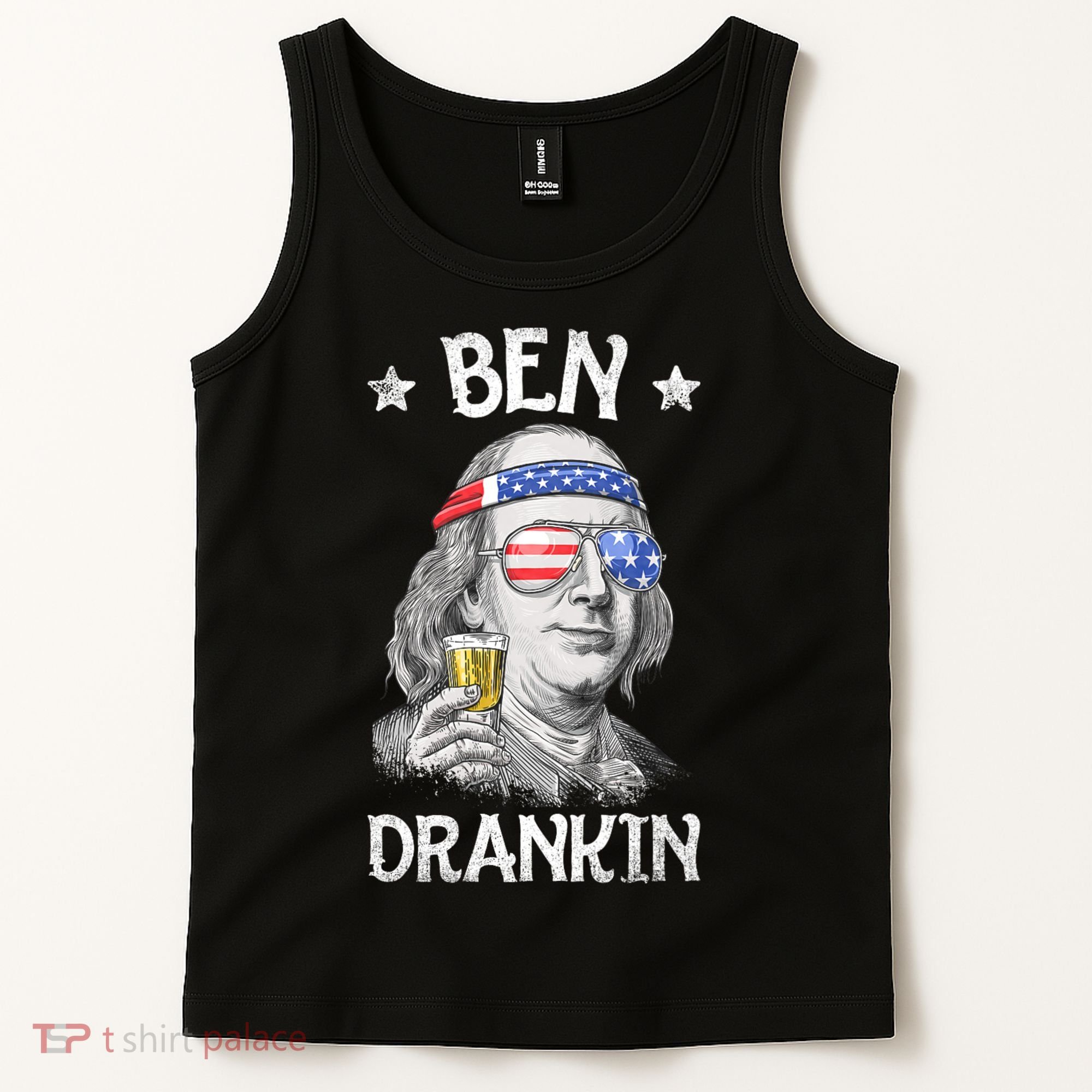Ben Drankin 4th Of July Benjamin Franklin Usa Flag Tank Top