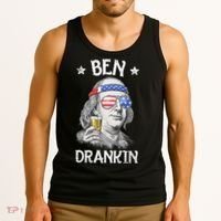 Ben Drankin 4th Of July Benjamin Franklin Usa Flag Tank Top thumb 3