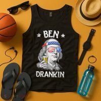 Ben Drankin 4th Of July Benjamin Franklin Usa Flag Tank Top thumb 4