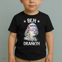 Ben Drankin 4th Of July Benjamin Franklin Usa Flag Toddler T-Shirt thumb 2