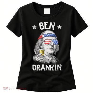 Ben Drankin 4th Of July Benjamin Franklin Usa Flag Women's T-Shirt