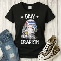 Ben Drankin 4th Of July Benjamin Franklin Usa Flag Women's T-Shirt thumb 3
