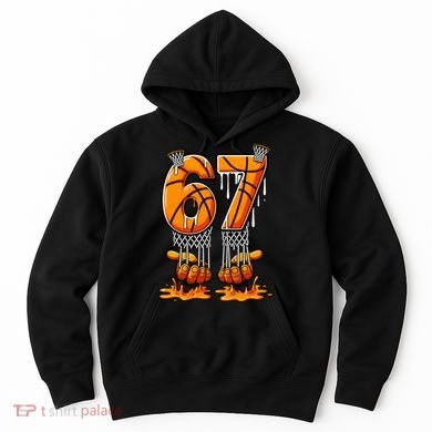 Basketball Drip 67 Six Seven Funny 6-7 Gen Alpha Meme Hoodie