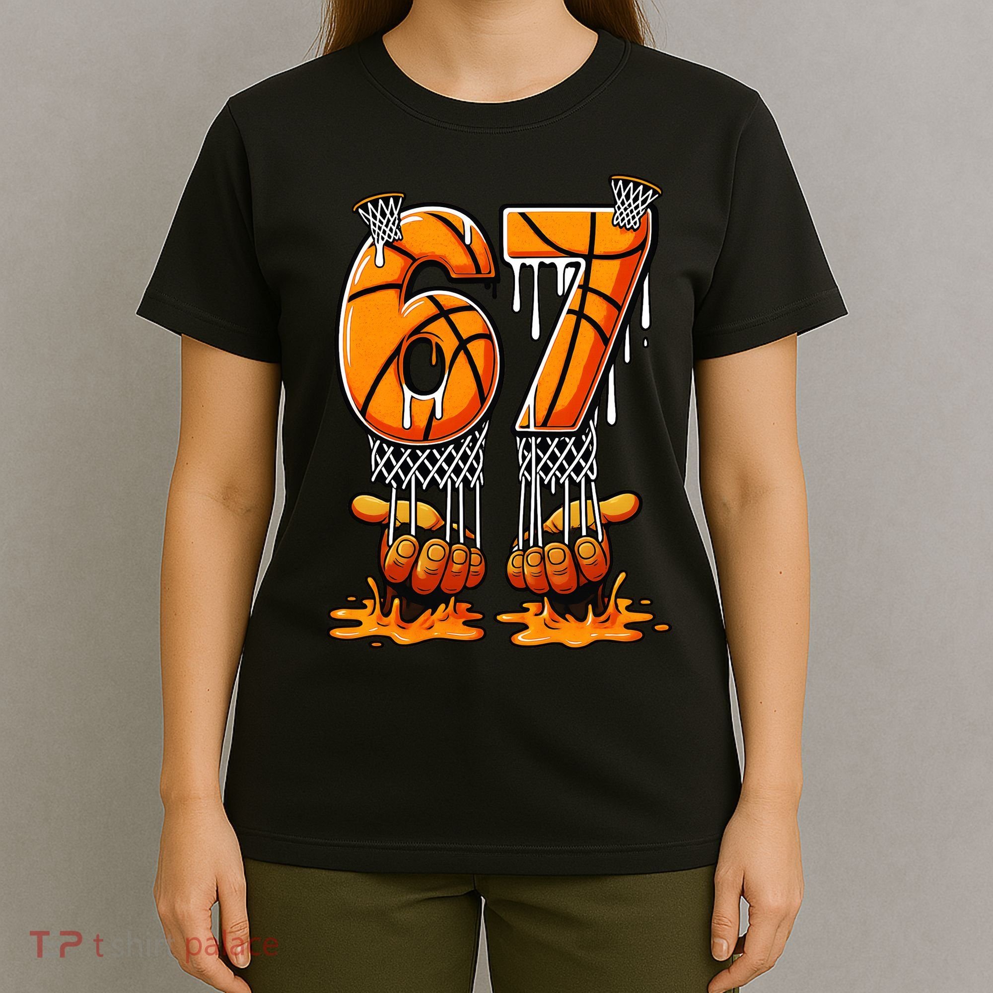 Basketball Drip 67 Six Seven Funny 6-7 Gen Alpha Meme T-Shirt
