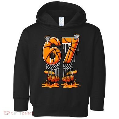 Basketball Drip 67 Six Seven Funny 6-7 Gen Alpha Meme Toddler Hoodie