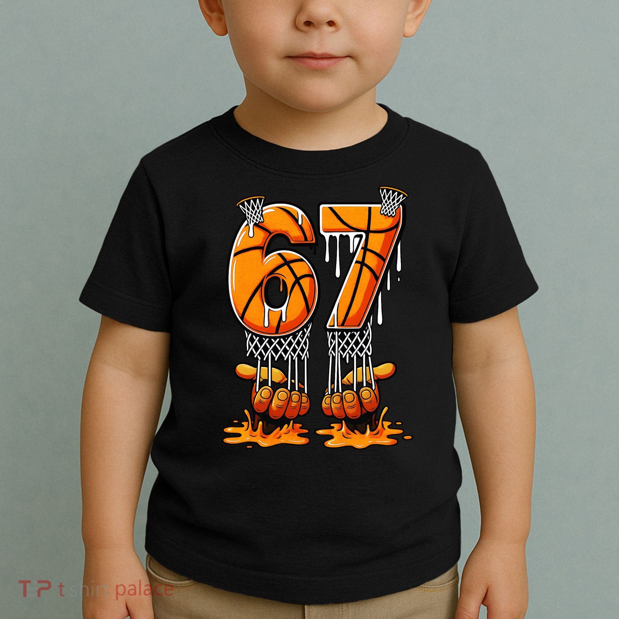 Basketball Drip 67 Six Seven Funny 6-7 Gen Alpha Meme Toddler T-Shirt