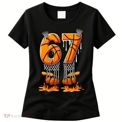 Basketball Drip 67 Six Seven Funny 6-7 Gen Alpha Meme Women's T-Shirt