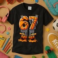 Basketball Drip 67 Six Seven Funny 6-7 Gen Alpha Meme Kids T-Shirt thumb 3