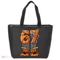 Basketball Drip 67 Six Seven Funny 6-7 Gen Alpha Meme Tote Bag thumb 0