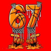 Basketball Drip 67 Six Seven Funny 6-7 Gen Alpha Meme Santa Hat thumb 1