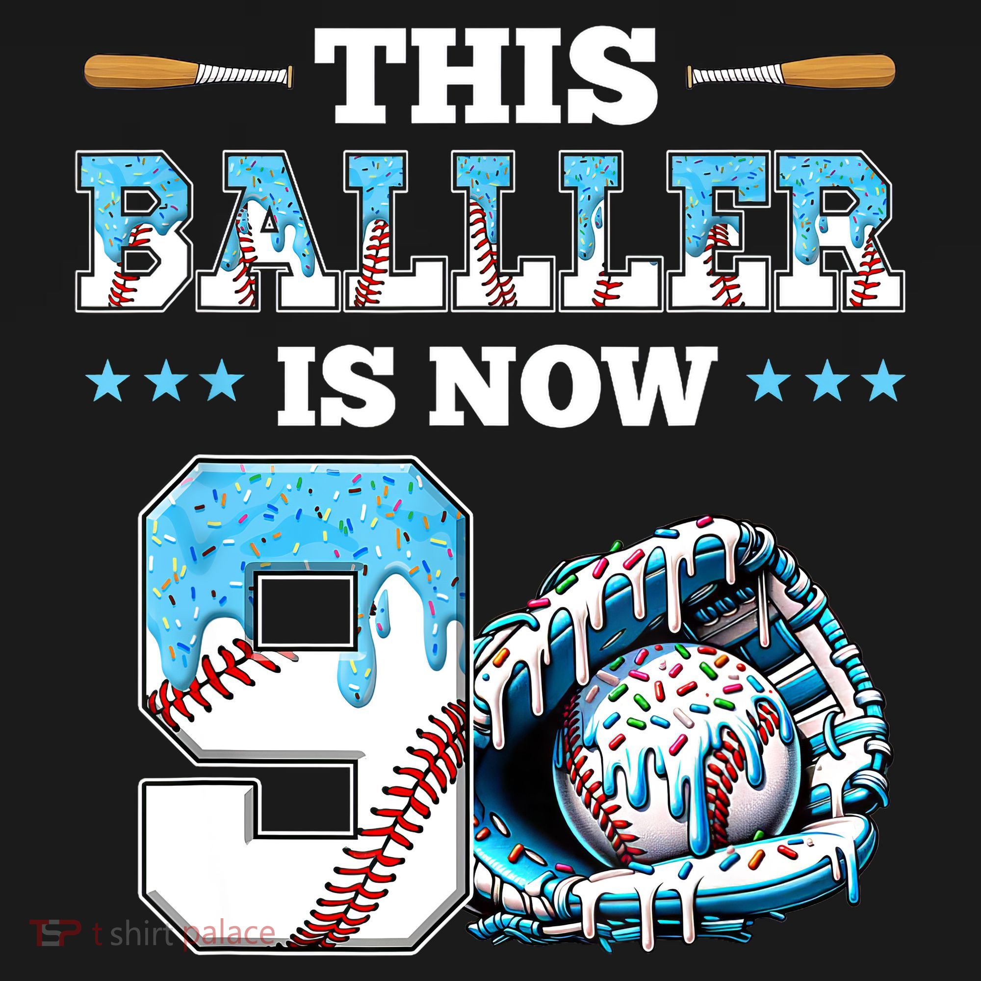 Baseball Drip 9th Birthday Party Boy Sport Fan 9 Years Old  Sweatshirt