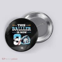 Baseball Drip 9th Birthday Party Boy Sport Fan 9 Years Old  Button thumb 0