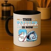 Baseball Drip 9th Birthday Party Boy Sport Fan 9 Years Old  Coffee Mug thumb 4