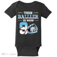 Baseball Drip 9th Birthday Party Boy Sport Fan 9 Years Old  Baby Bodysuit thumb 0