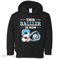 Baseball Drip 9th Birthday Party Boy Sport Fan 9 Years Old  Toddler Hoodie thumb 0