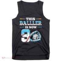 Baseball Drip 9th Birthday Party Boy Sport Fan 9 Years Old  Tank Top thumb 0