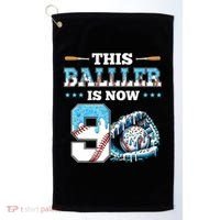 Baseball Drip 9th Birthday Party Boy Sport Fan 9 Years Old  Golf Towel thumb 0
