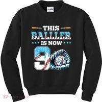Baseball Drip 9th Birthday Party Boy Sport Fan 9 Years Old  Kids Sweatshirt thumb 0