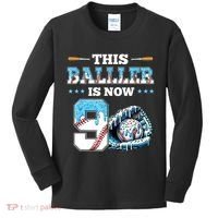 Baseball Drip 9th Birthday Party Boy Sport Fan 9 Years Old  Kids Long Sleeve Shirt thumb 0