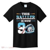 Baseball Drip 9th Birthday Party Boy Sport Fan 9 Years Old  Kids T-Shirt thumb 0