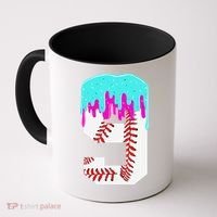 Baseball Drip 9 Year Old 9th Birthday Jersey Number 9 Coffee Mug thumb 0