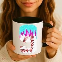 Baseball Drip 9 Year Old 9th Birthday Jersey Number 9 Coffee Mug thumb 3