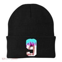 Baseball Drip 9 Year Old 9th Birthday Jersey Number 9 Beanie thumb 0