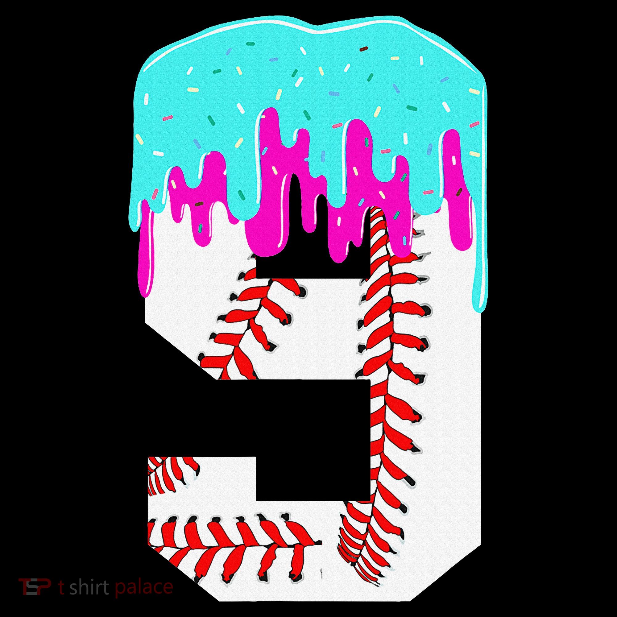 Baseball Drip 9 Year Old 9th Birthday Jersey Number 9 Women's Hoodie