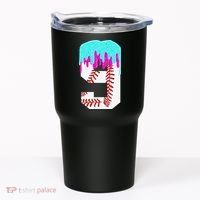 Baseball Drip 9 Year Old 9th Birthday Jersey Number 9 Tumbler thumb 0
