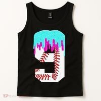 Baseball Drip 9 Year Old 9th Birthday Jersey Number 9 Tank Top thumb 2